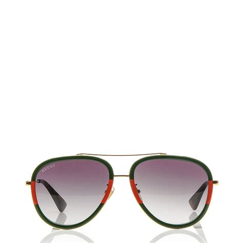 gucci sunglasses red and green frame|Gucci 63mm aviator sunglasses.